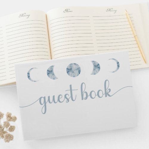 Minimalist Moon Phases Celestial Wedding Guest Book