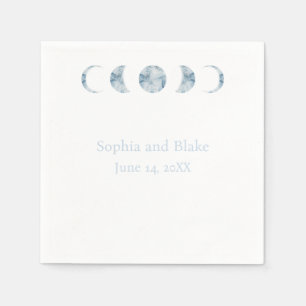 Minimalist Moon Phases Celestial Wedding Napkins