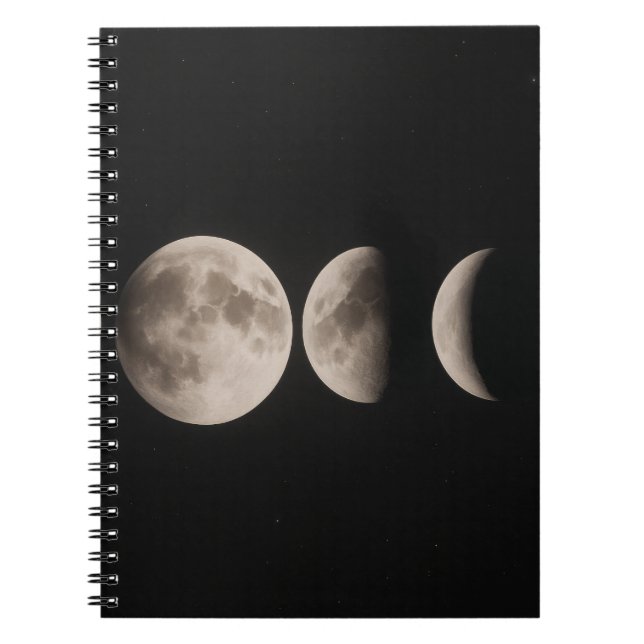 Minimalist Moon Phases Night Notebook (Front)