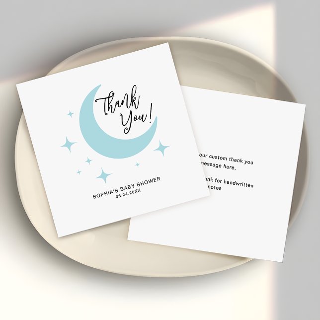 Minimalist Moon Stars Baby Shower Budget Thank You Note Card (Creator Uploaded)