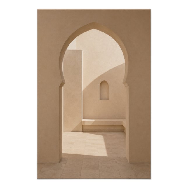 Minimalist Moroccan Patio Wall Art Poster (Front)