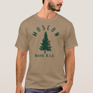 Minimalist Moscow Idaho Deep Green Primitive Stark T-Shirt
