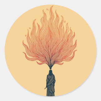 Minimalist Moses and the Burning Bush Sticker