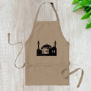 Minimalist Mosque Architecture Line Art Adult Apron