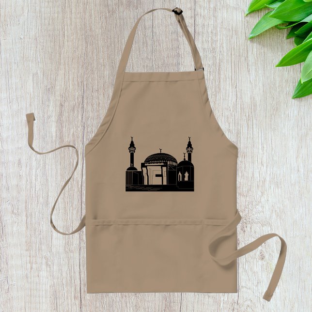 Minimalist Mosque Architecture Line Art Adult Apron (Creator Uploaded)