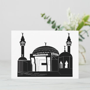 Minimalist Mosque Architecture Line Art Invitation