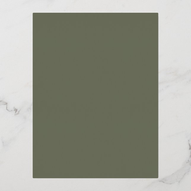 Minimalist Moss Foil Invitation Postcard (Custom) (Front)