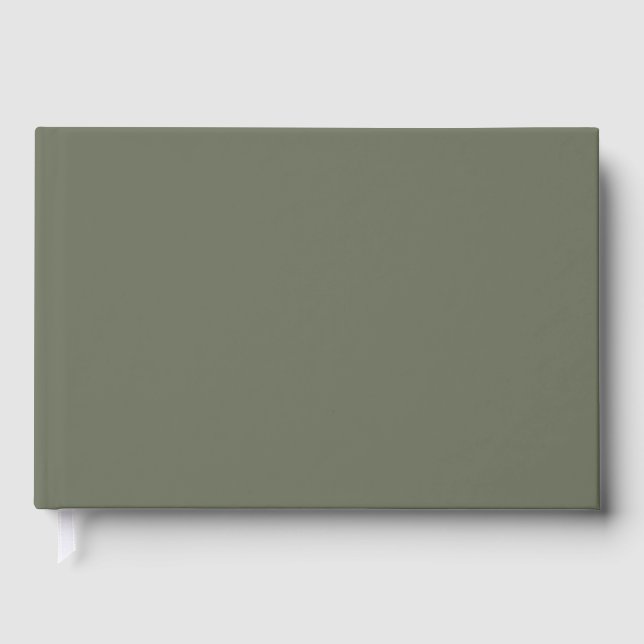 Minimalist Moss Green Foil Guestbook (Front)