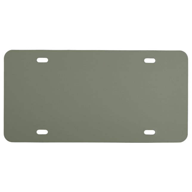 Minimalist Moss Green License Plate – Customizable (Front)