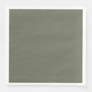 Minimalist Moss Green Paper Napkin – Customizable