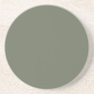 Minimalist Moss Green Sandstone Coaster - Custom