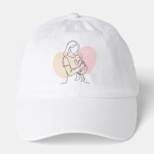 Minimalist Mother and Baby One-Line Art – Symbol o Hat
