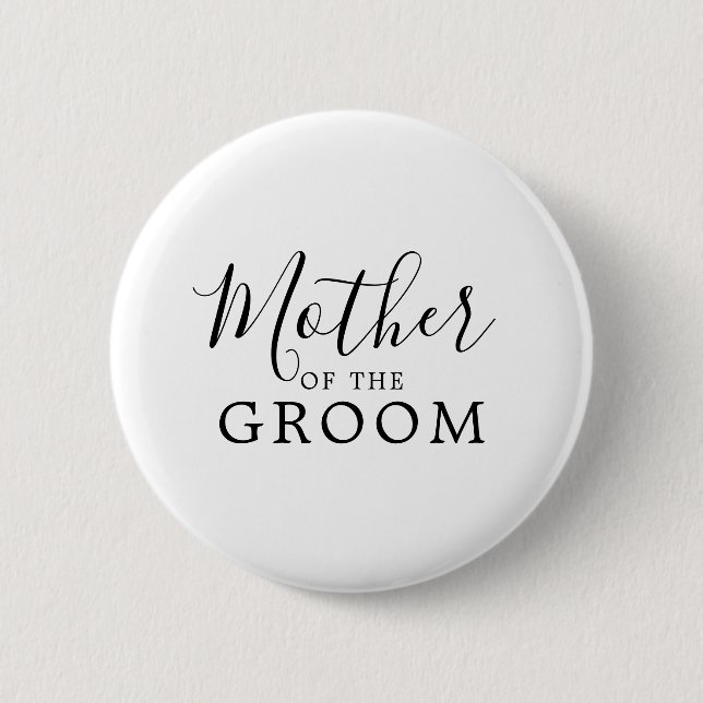 Minimalist Mother of the Groom Bridal Shower Button (Front)