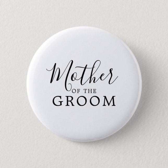 Minimalist Mother of the Groom Bridal Shower Button (Front)
