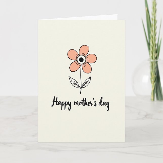 Minimalist Mothers Day Bloom Card (Front)