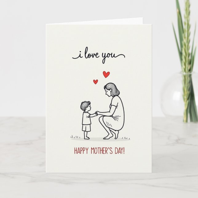 Minimalist Mothers Love Card (Front)
