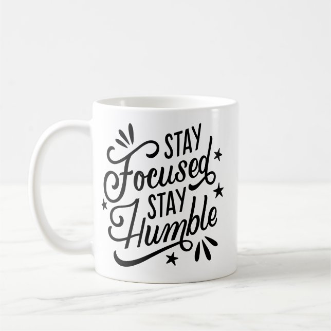 Minimalist Motivation Bold Black Letter White  Coffee Mug (Left)
