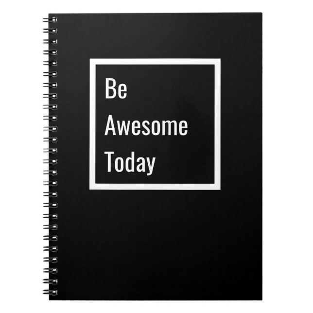 Minimalist Motivational Black & White Notebook (Front)