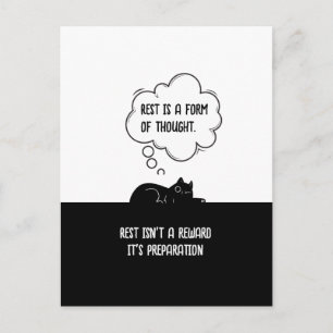Minimalist Motivational Cat Quote Humor Gift Postcard