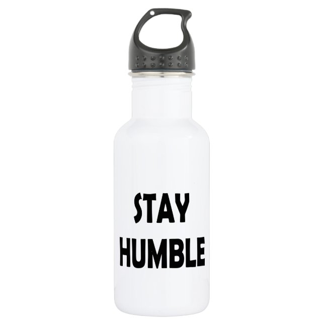 Minimalist & Motivational – Stay Humble Stainless Steel Water Bottle (Front)