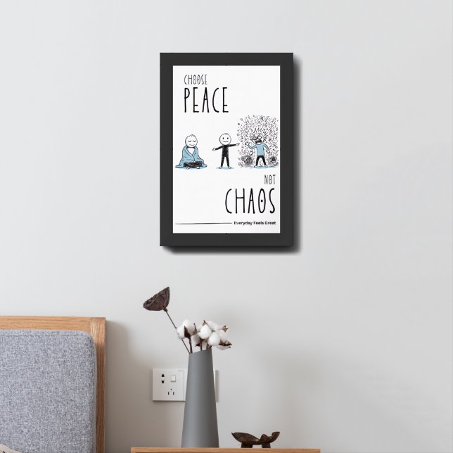 Minimalist Motivational Wall Art (Choose Peace) (Bedside)