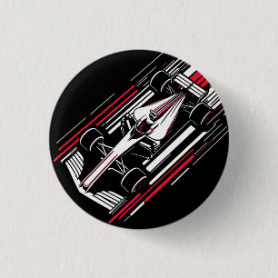 Minimalist Motorsport Formula Race Car Speed Lines Button