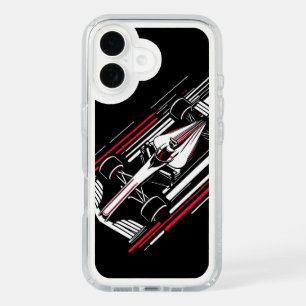 Minimalist Motorsport Formula Race Car Speed Lines iPhone 16 Case