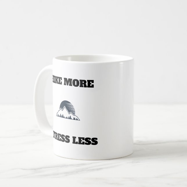 Minimalist Mountain Inspirational Adventure Theme. Coffee Mug (Front Left)