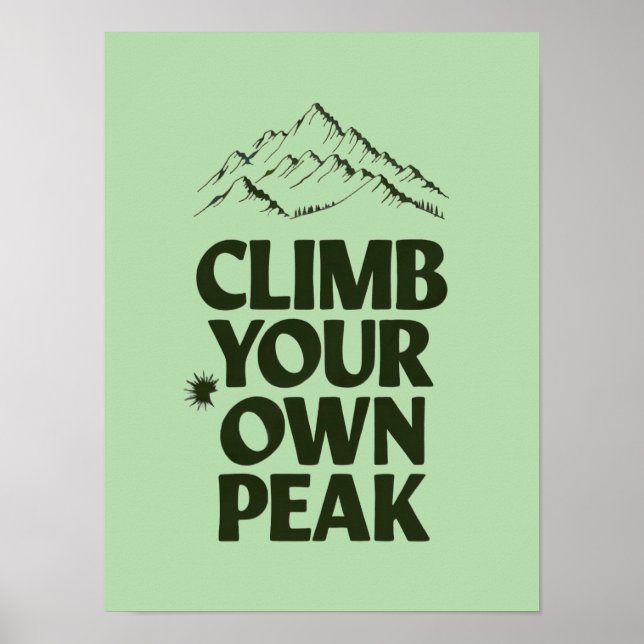 Minimalist Mountain Landscape -Motivational Hiking Poster (Front)