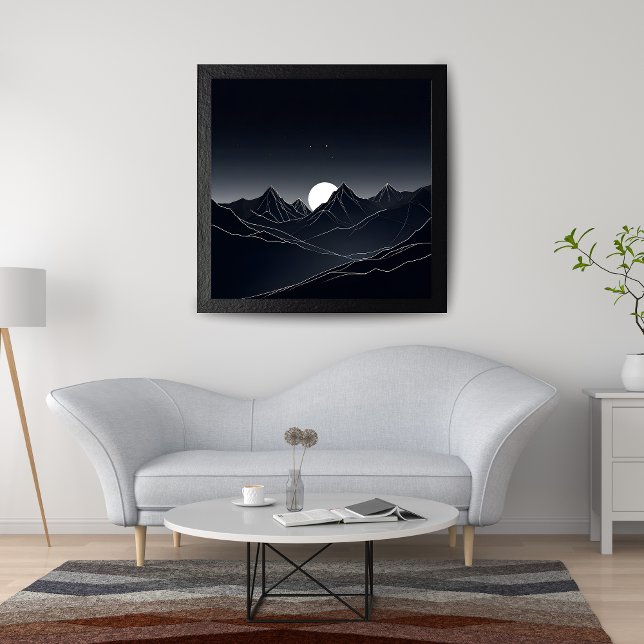 Minimalist Mountain Moonlight Photo Print (Creator Uploaded)