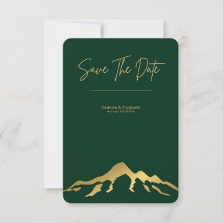 Minimalist mountain Save the Date invitation
