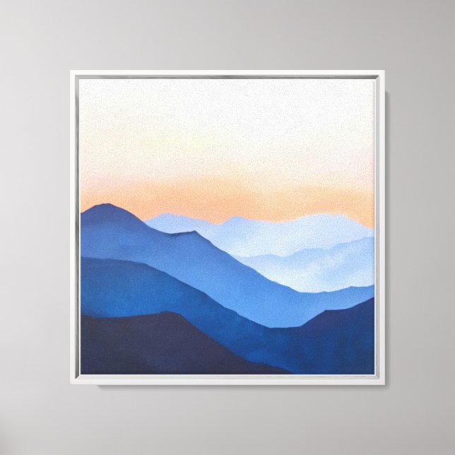 Minimalist Mountain Sunset Canvas Print (Front)