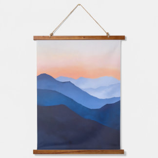 Minimalist Mountain Sunset Hanging Tapestry