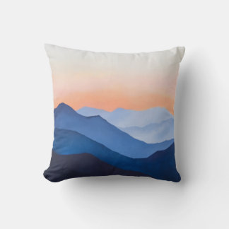 Minimalist Mountain Sunset Throw Pillow