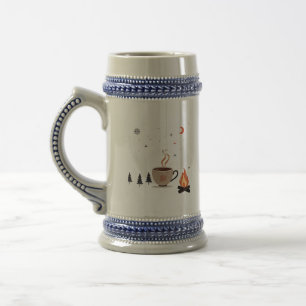 Minimalist Mountain Winter Hoodie Beer Stein