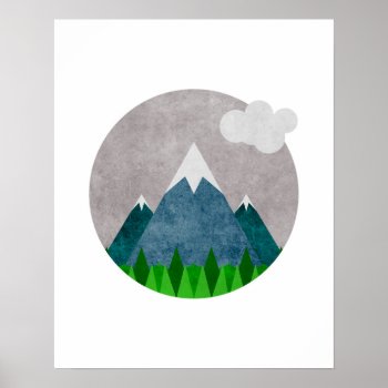 Minimalist Mountains Art Poster by BlackOwlDesign at Zazzle