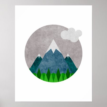 Minimalist Mountains Art Poster