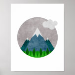 Minimalist Mountains Art Poster at Zazzle