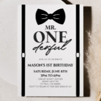 Minimalist Mr. ONEderful Bowtie 1st Birthday Party