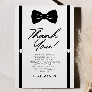 Minimalist Mr. ONEderful Bowtie 1st Birthday Party Thank You Card