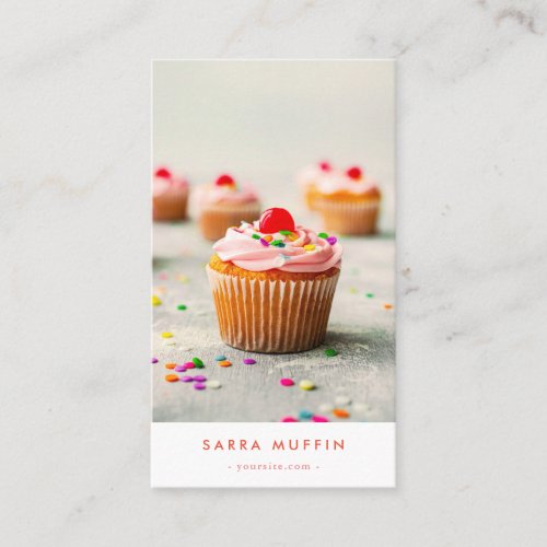 Minimalist Muffin Cupcake Bakery Patisserie Qr Business Card