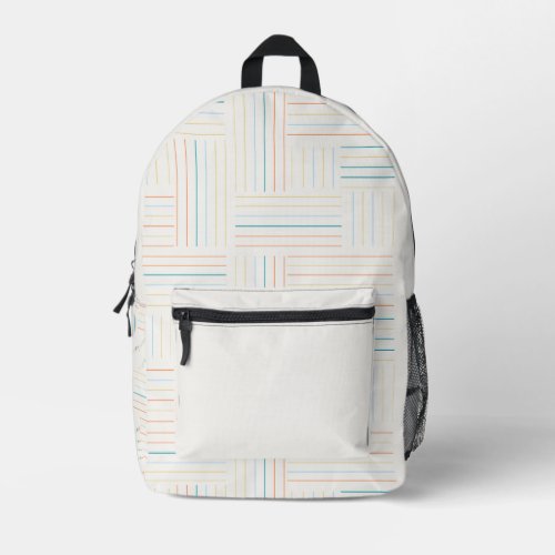 Minimalist Multi_colored Stripes Patterned  Printed Backpack