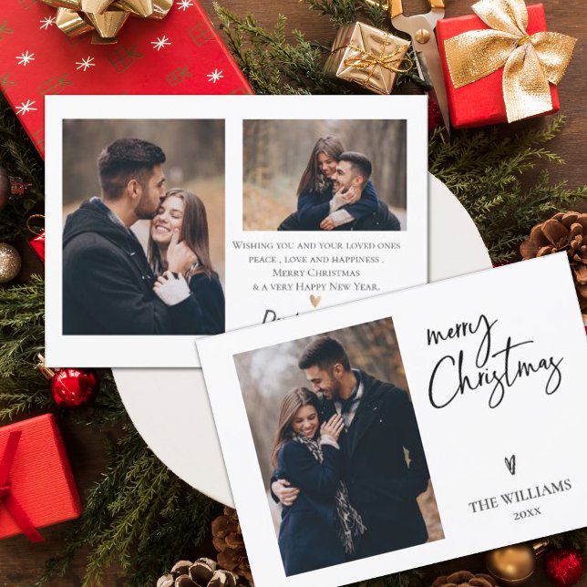 Minimalist Multi Photo Elegant Merry Christmas (Minimalist Multi Photo Elegant Merry Christmas Card)