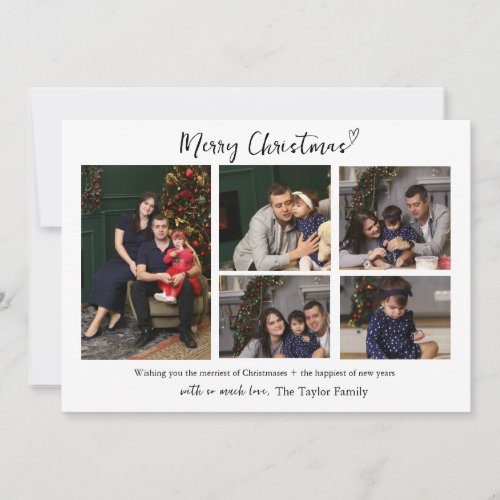 Minimalist Multi Photo Family Christmas Card