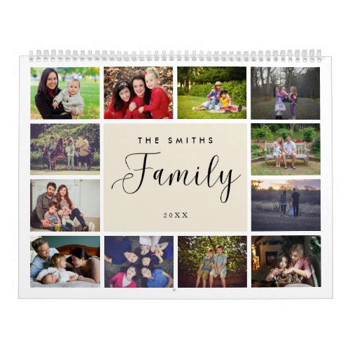 Minimalist Multi Photo Family Memories Calendar