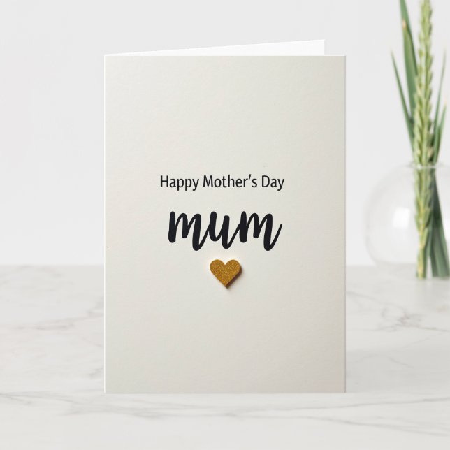 Minimalist Mums Day Sparkle Card (Front)