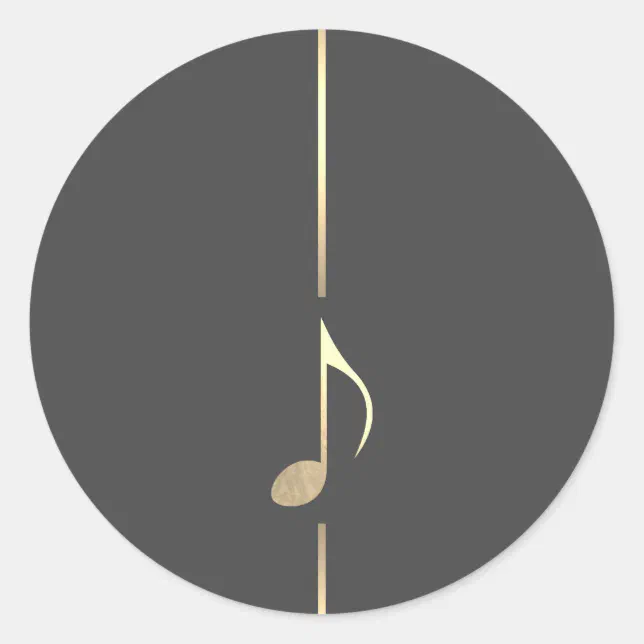 Minimalist Music Gold Eighth Note Sticker | Zazzle