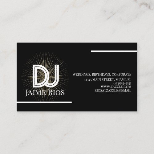 Minimalist Music Producer Black Gold Business Card