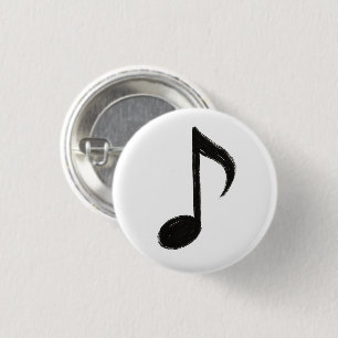 Minimalist Musical Note – Ink Brush Style on  Button