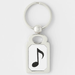 Minimalist Musical Note – Ink Brush Style on Keychain